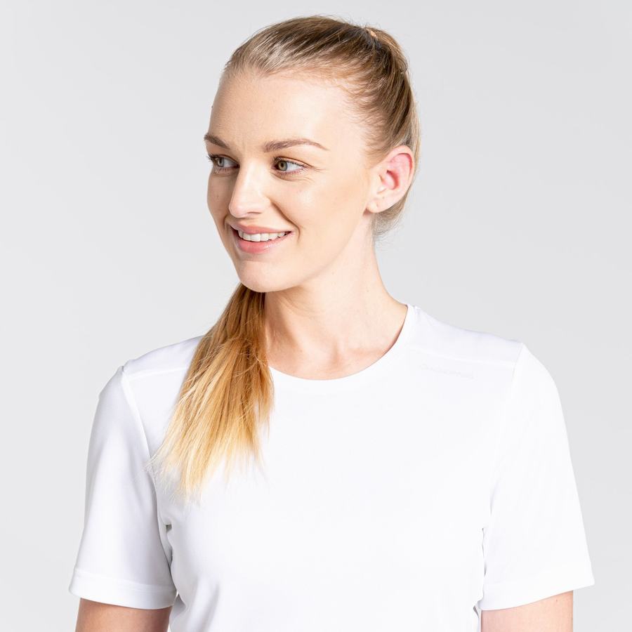 T Shirts Craghoppers NosiLife Candella Corta Sleeved Blanche Femme | ARM-0591741