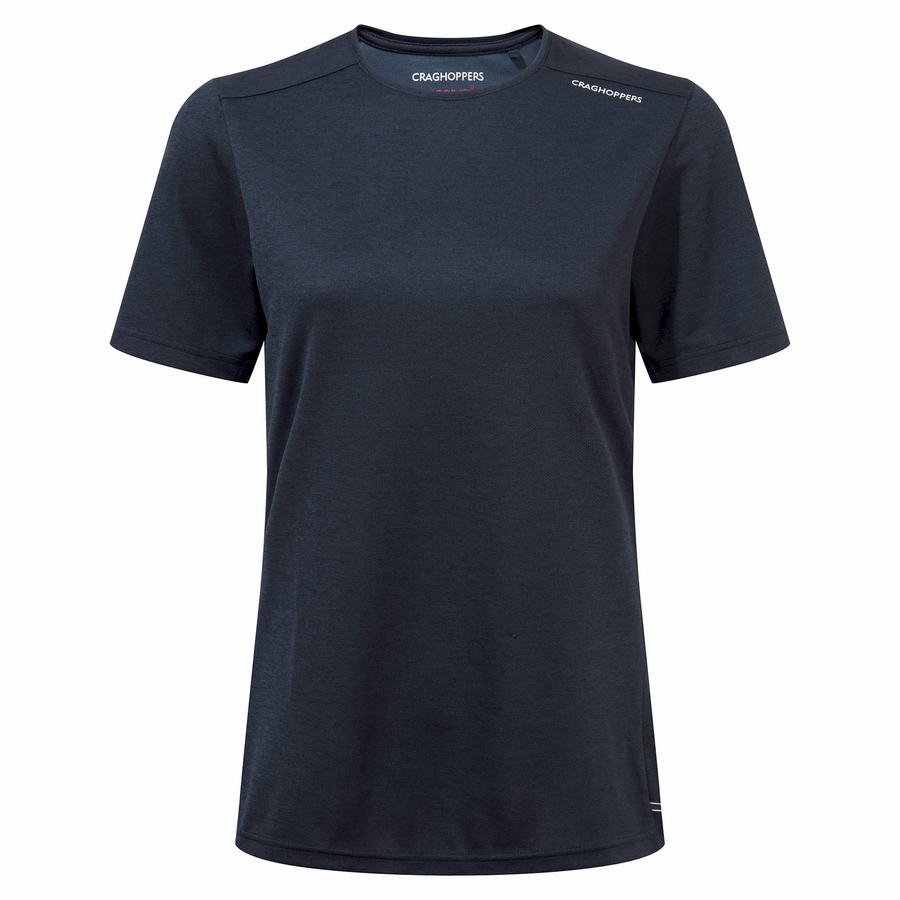 T Shirts Craghoppers NosiLife Candella Corta Sleeved Bleu Bleu Marine Femme | GQI-9112936