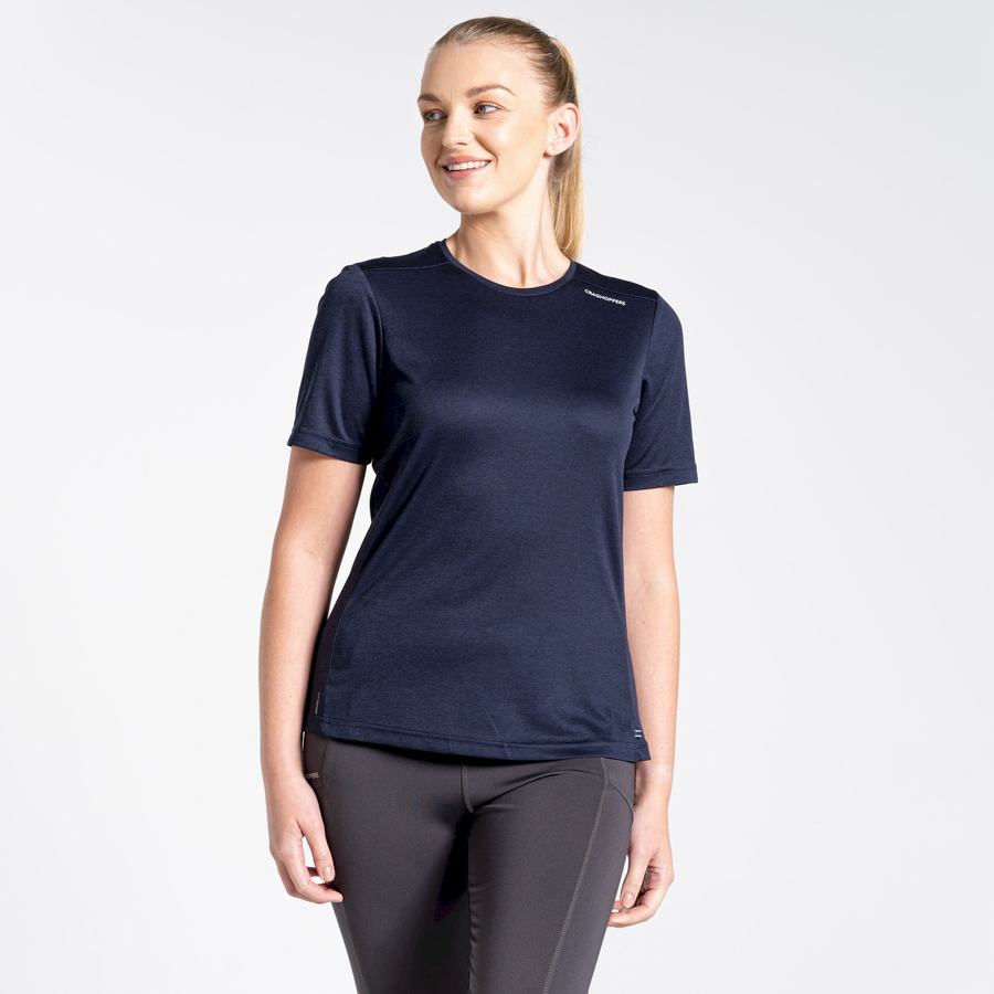 T Shirts Craghoppers NosiLife Candella Corta Sleeved Bleu Bleu Marine Femme | GQI-9112936