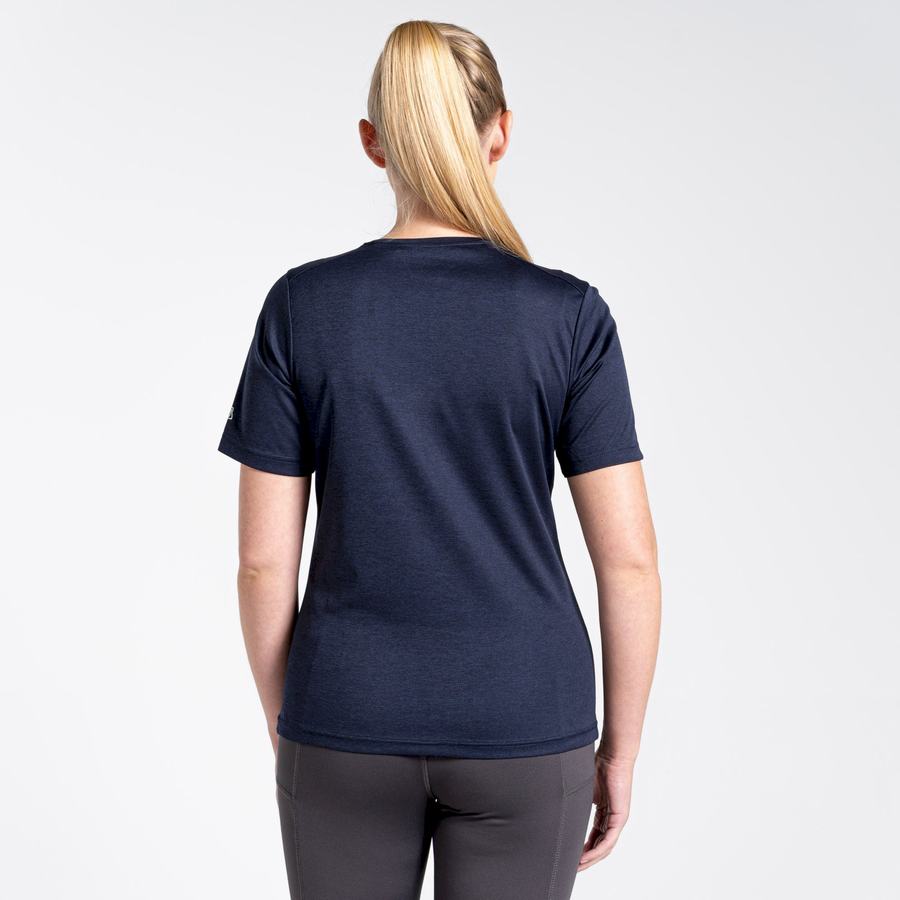 T Shirts Craghoppers NosiLife Candella Corta Sleeved Bleu Bleu Marine Femme | GQI-9112936