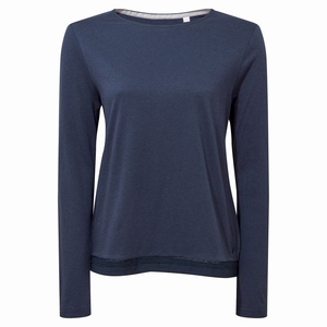 T Shirts Craghoppers Nosibotanical Magnolia Long Sleeved Bleu Bleu Marine Femme | YTA-6062300