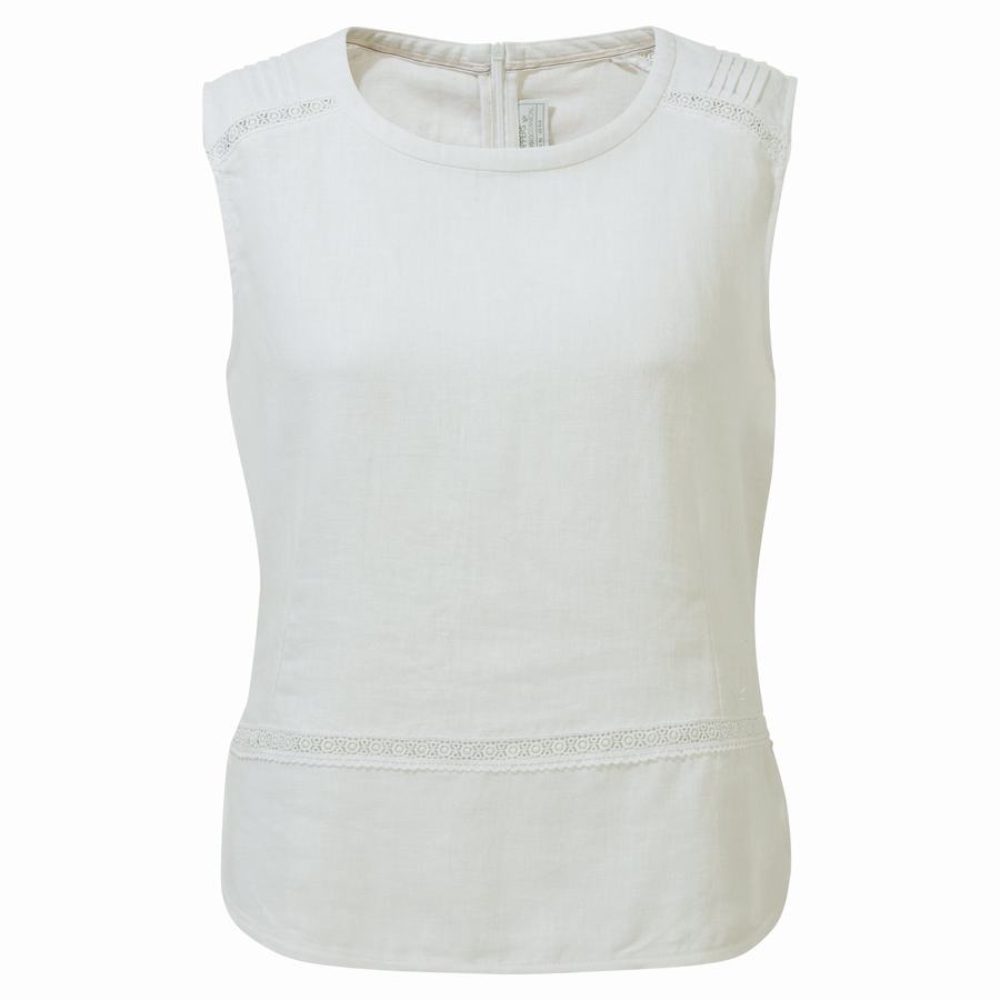 T Shirts Craghoppers Nosibotanical Bonita Vest Blanche Femme | GUN-1359545