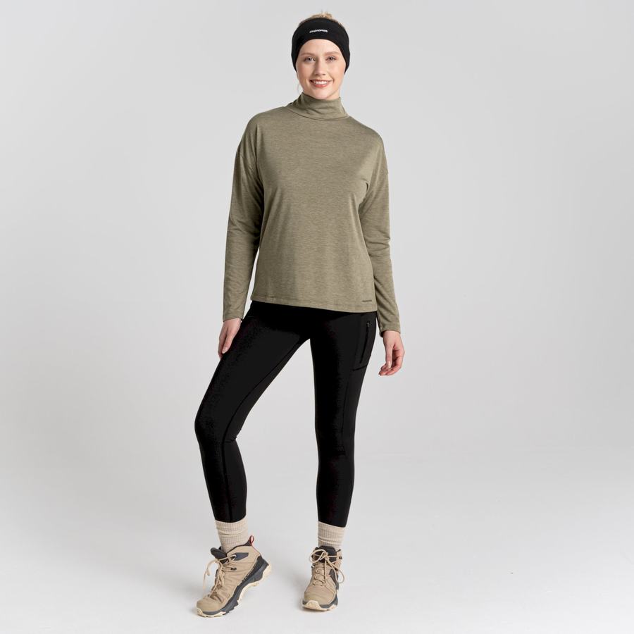 T Shirts Craghoppers Meridan Long Sleeved Vert Olive Femme | FDN-4749094