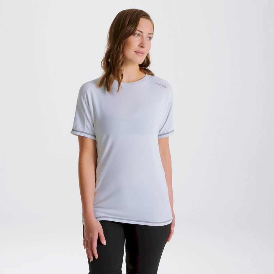 T Shirts Craghoppers Dynamic Corta Sleeved Grise Femme | XRA-3212481