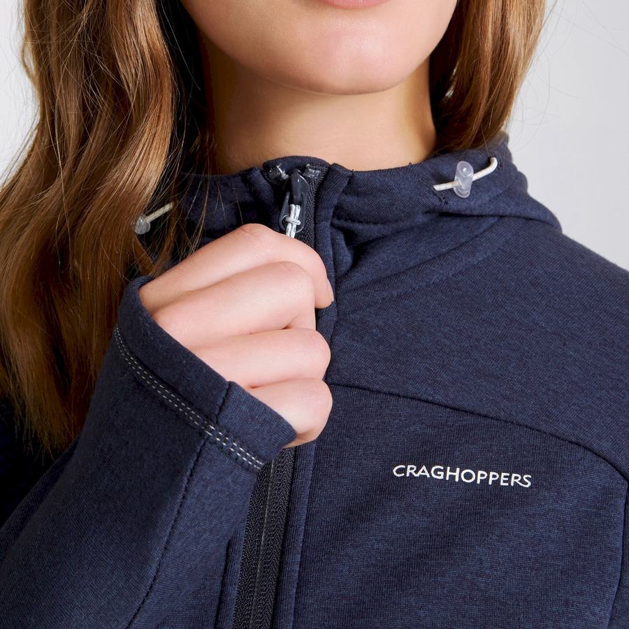 T Shirts Craghoppers Dynamic Encapuchonné Half Zip Bleu Bleu Marine Femme | YHW-1822847