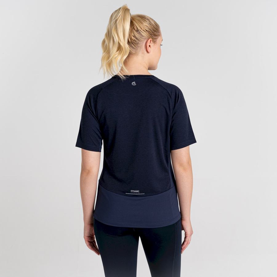 T Shirts Craghoppers Dynamic Pro Corta Sleeve Bleu Bleu Marine Femme | TLP-6521247