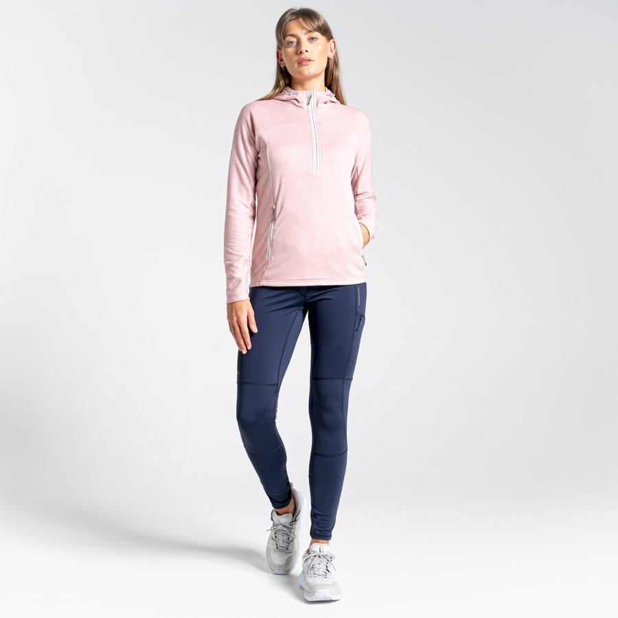 T Shirts Craghoppers Dynamic Encapuchonné Half Zip Top Rose Femme | LIV-5469487