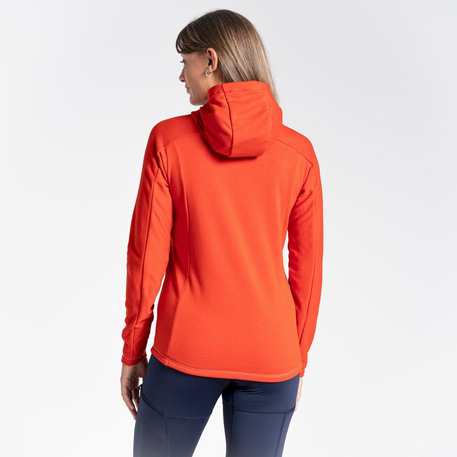 T Shirts Craghoppers Dynamic Encapuchonné Half Zip Top Orange Femme | HAP-1760470