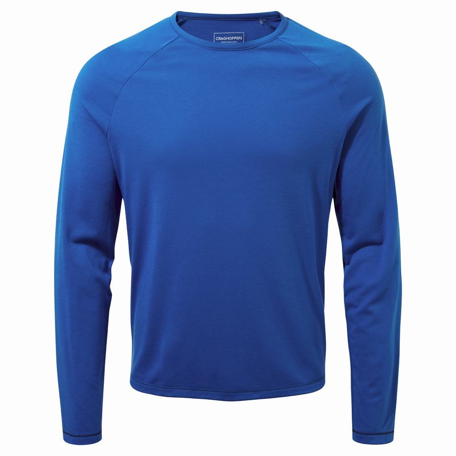 T Shirts Craghoppers First Layer Long-Sleeved Bleu Homme | DVQ-1916708