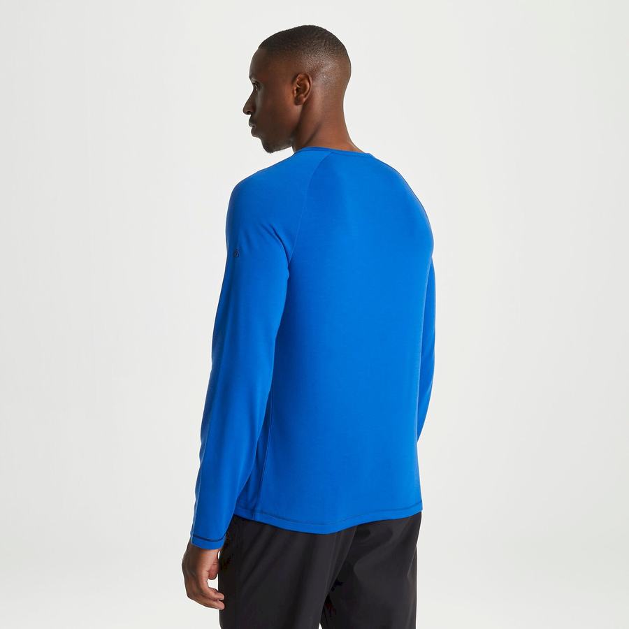 T Shirts Craghoppers First Layer Long-Sleeved Bleu Homme | DVQ-1916708