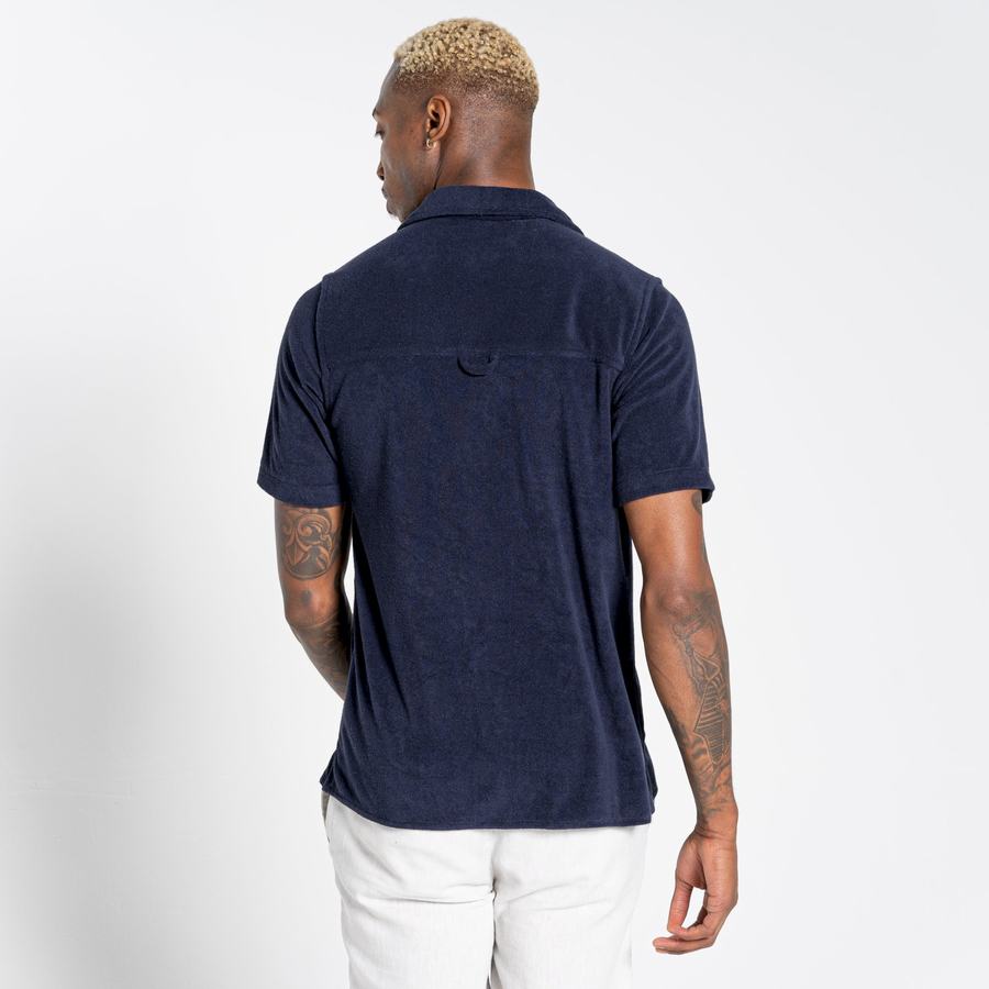 Chemises Craghoppers Nosibotanical Cholla Corta Sleeved Bleu Bleu Marine Homme | HES-7141097