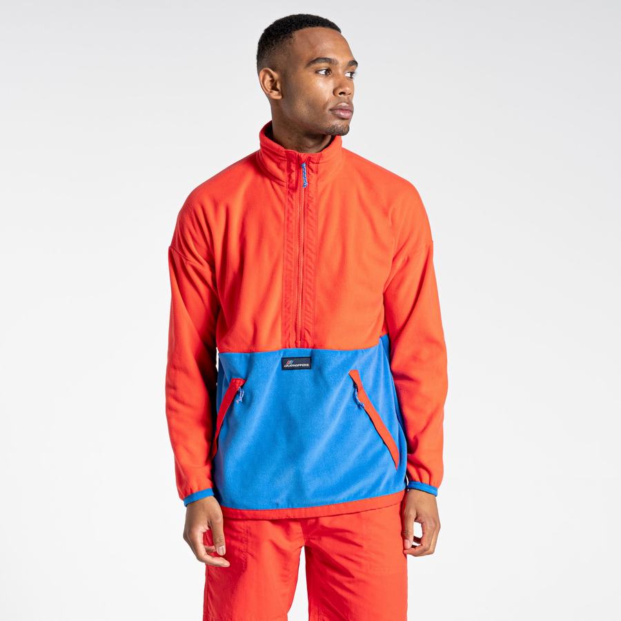 Chandails Craghoppers Welwood Half Zip Orange Rouge Bleu Homme | RDU-8244103