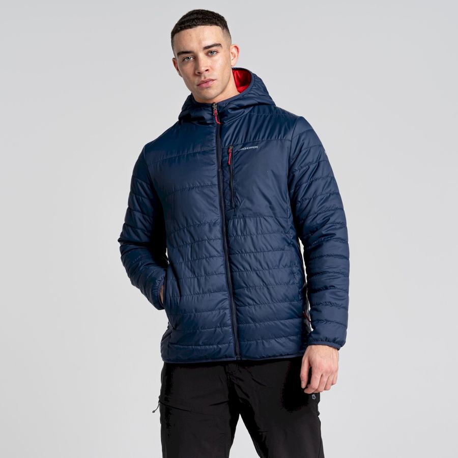 Vestes Craghoppers Compresslite VI Encapuchonné Bleu Bleu Marine Rouge Homme | ERV-2742893