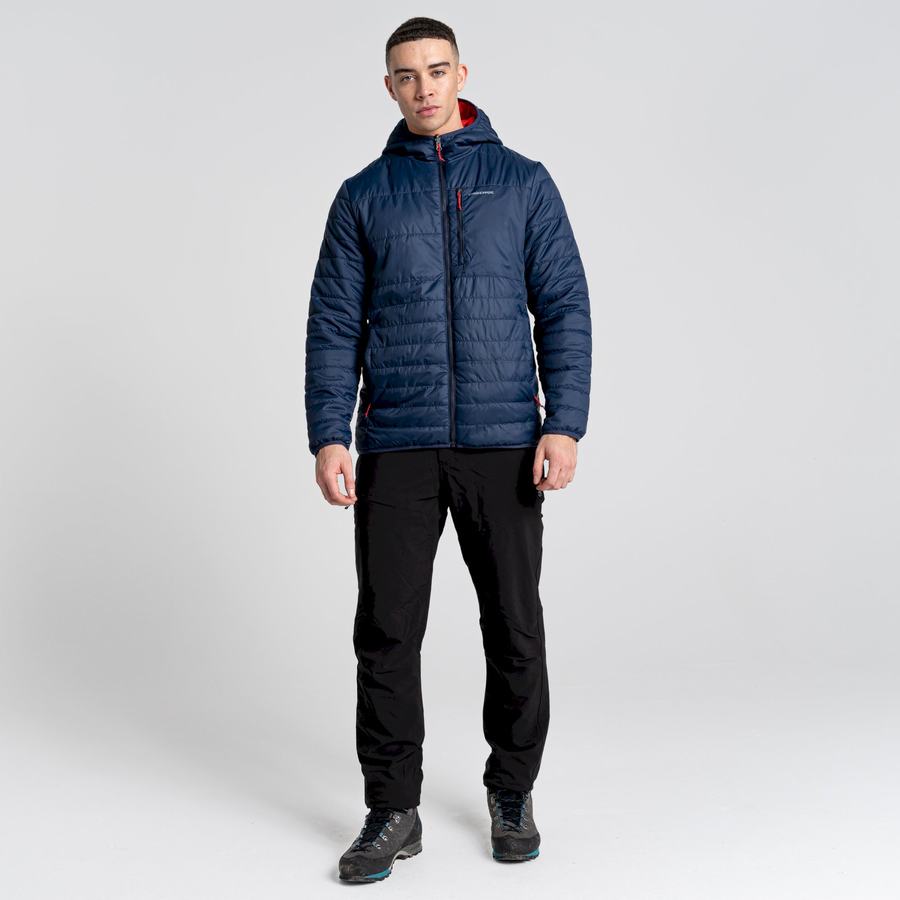 Vestes Craghoppers Compresslite VI Encapuchonné Bleu Bleu Marine Rouge Homme | ERV-2742893