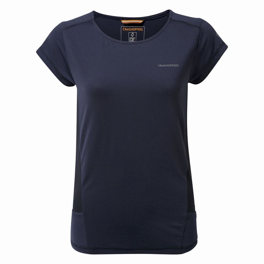 T Shirts Craghoppers Atmos Corta Sleeved Bleu Bleu Marine Femme | LWN-8411503