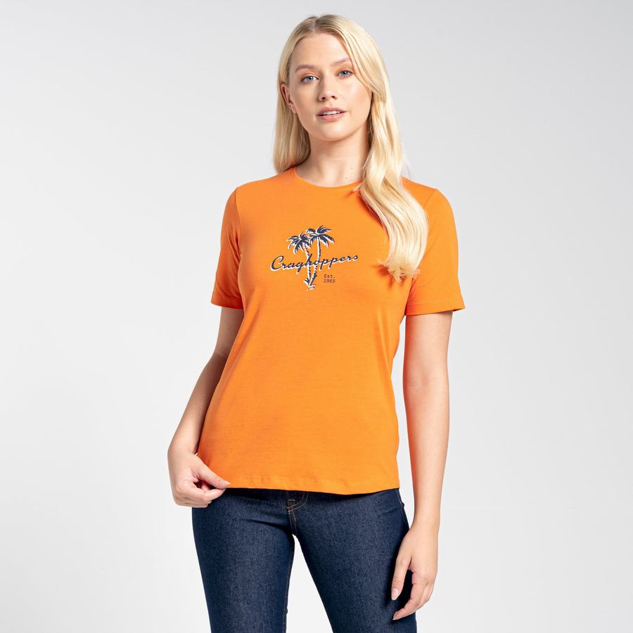 T Shirts Craghoppers Ally Corta Sleeved Orange Femme | TEU-1097632