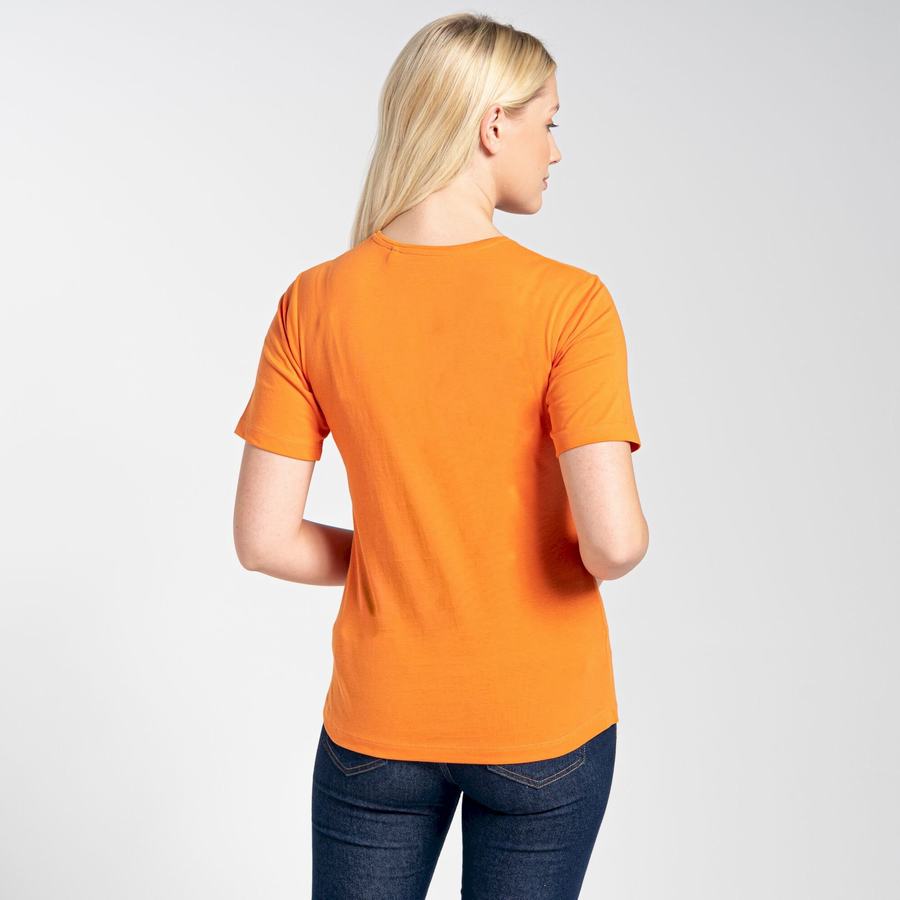 T Shirts Craghoppers Ally Corta Sleeved Orange Femme | TEU-1097632