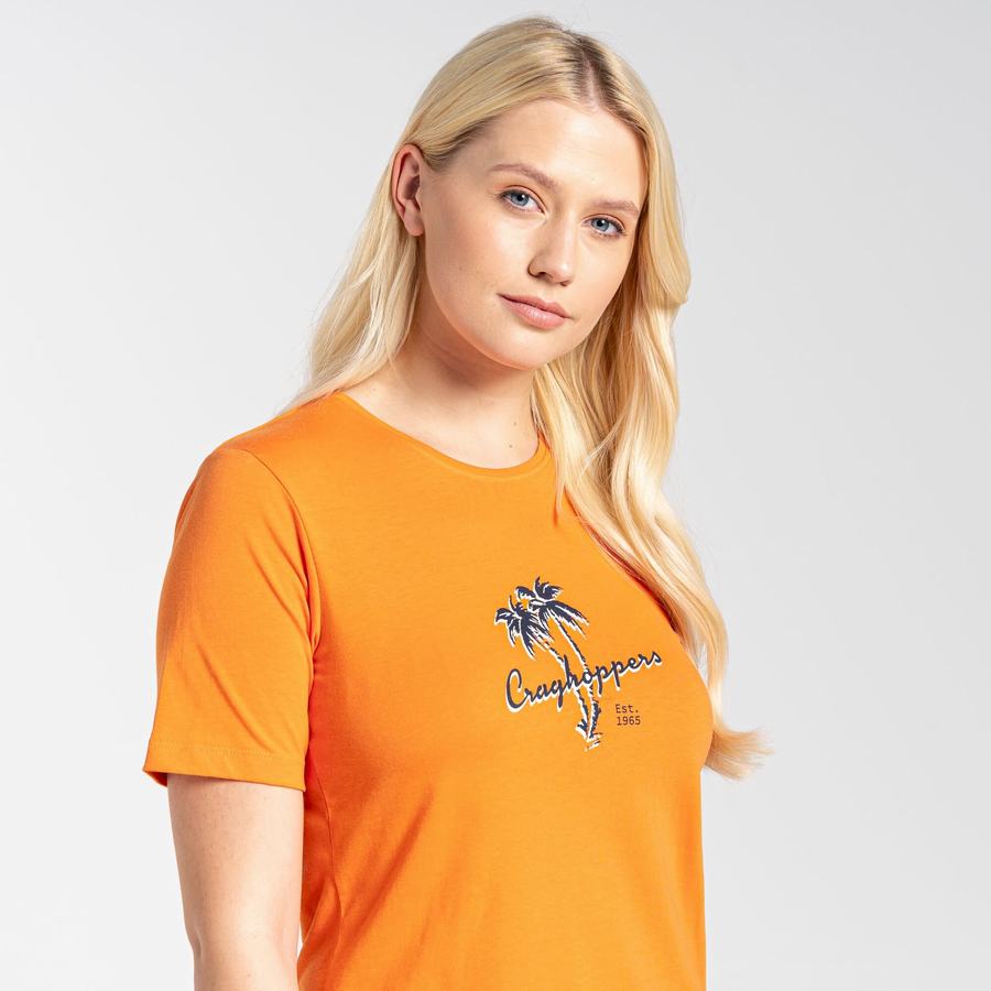 T Shirts Craghoppers Ally Corta Sleeved Orange Femme | TEU-1097632