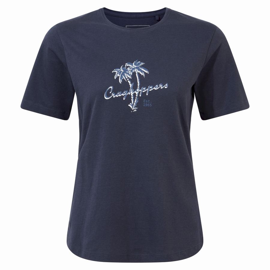 T Shirts Craghoppers Ally Corta Sleeved Bleu Bleu Marine Femme | EDB-1154772