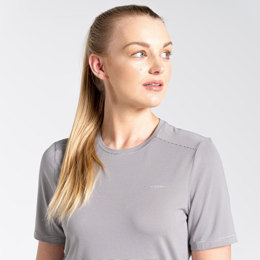 T Shirts Craghoppers Aliso Corta Sleeved Grise Femme | EMT-0319596