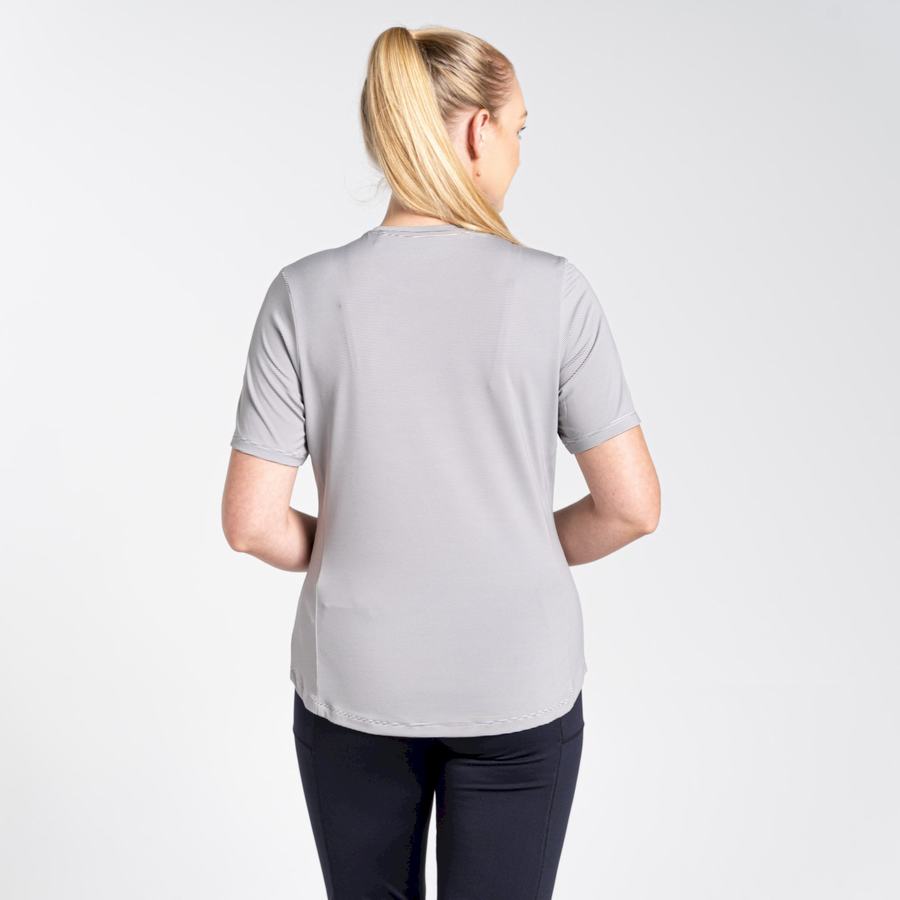 T Shirts Craghoppers Aliso Corta Sleeved Grise Femme | EMT-0319596