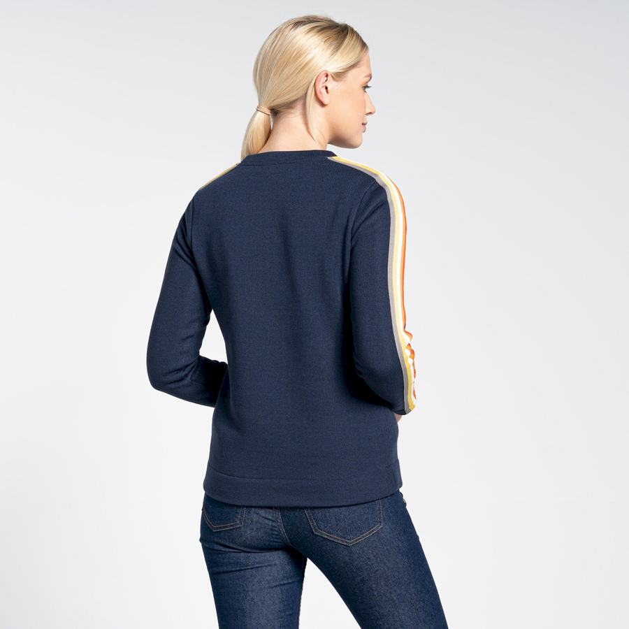 Sweats Craghoppers Pinalla Crew Neck Bleu Bleu Marine Femme | OYQ-8977296