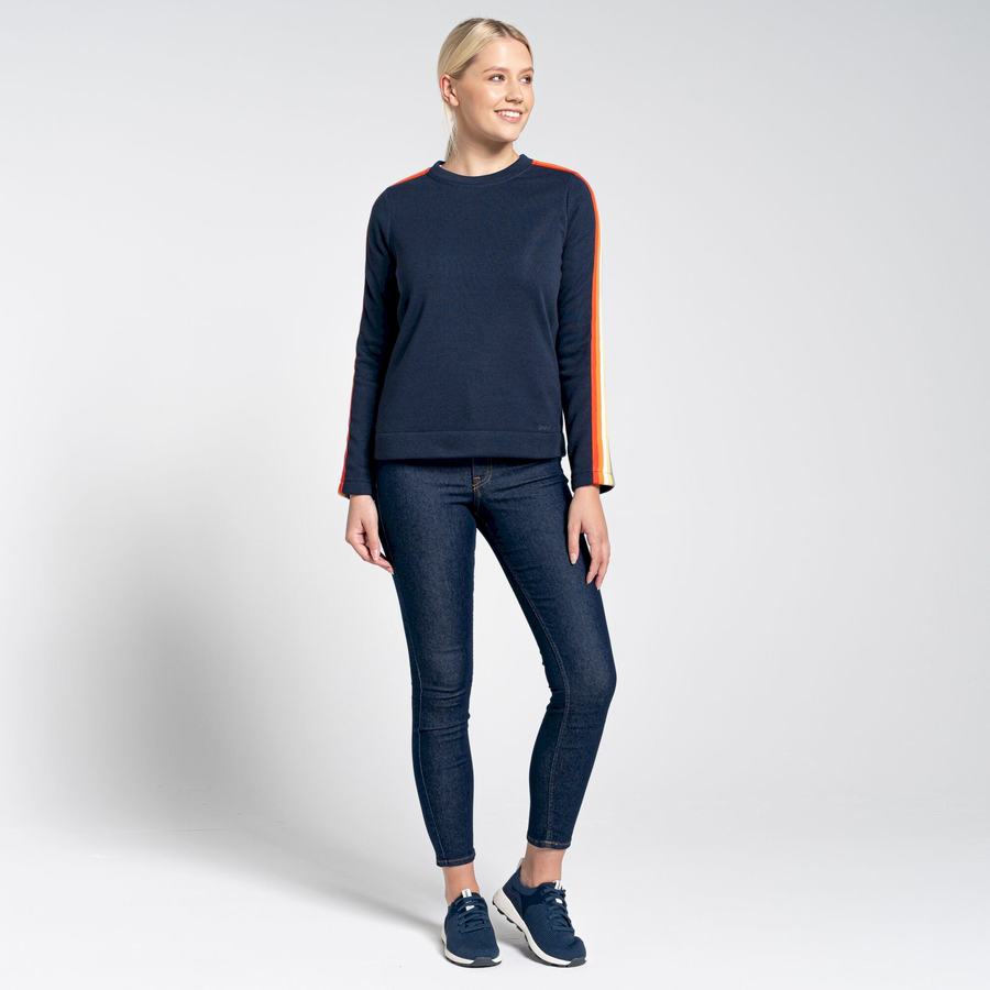 Sweats Craghoppers Pinalla Crew Neck Bleu Bleu Marine Femme | OYQ-8977296