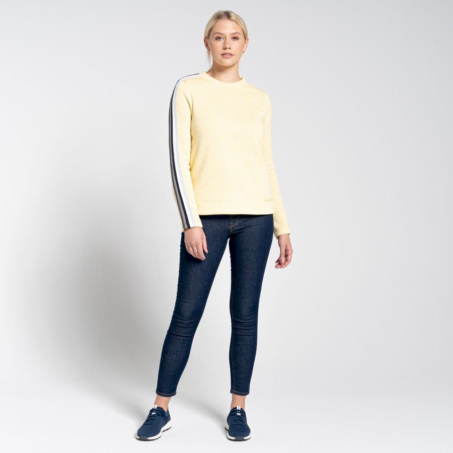 Sweats Craghoppers Pinalla Crew Neck Jaune Femme | OBY-9793803