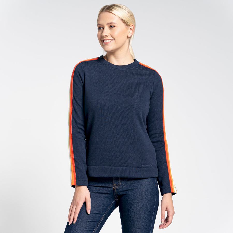 Sweats Craghoppers Pinalla Crew Neck Bleu Bleu Marine Femme | OYQ-8977296