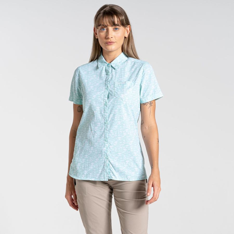 Chemises Craghoppers NosiLife Tillia Corta Sleeved Vert Femme | ADK-4530543