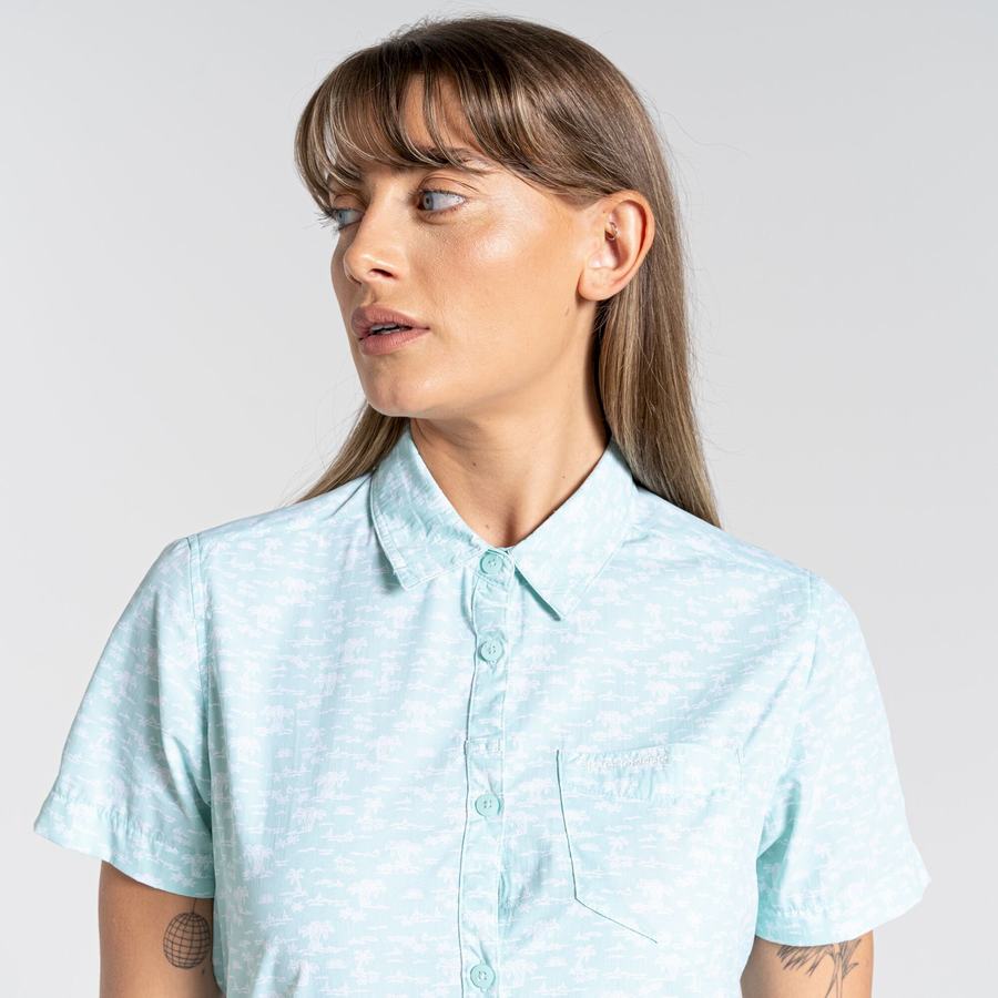 Chemises Craghoppers NosiLife Tillia Corta Sleeved Vert Femme | ADK-4530543