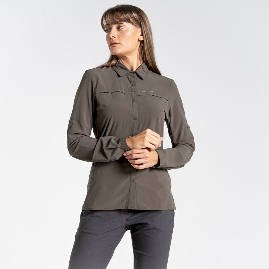 Chemises Craghoppers NosiLife Pro IV Long Sleeved Kaki Femme | QGF-6481926