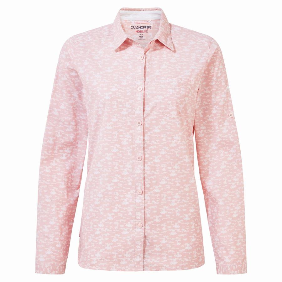 Chemises Craghoppers NosiLife Callo Long Sleeved Rose Femme | KAQ-0795418