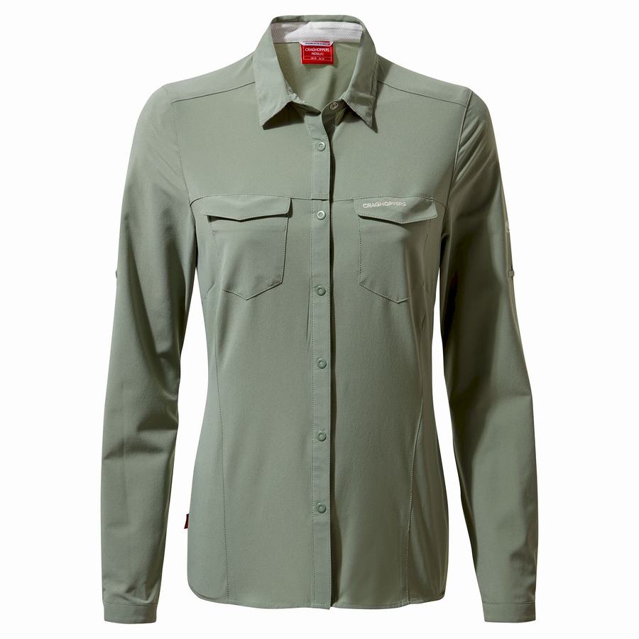 Chemises Craghoppers NosiLife Pro III Long Sleeved Vert Olive Femme | XRI-1313037