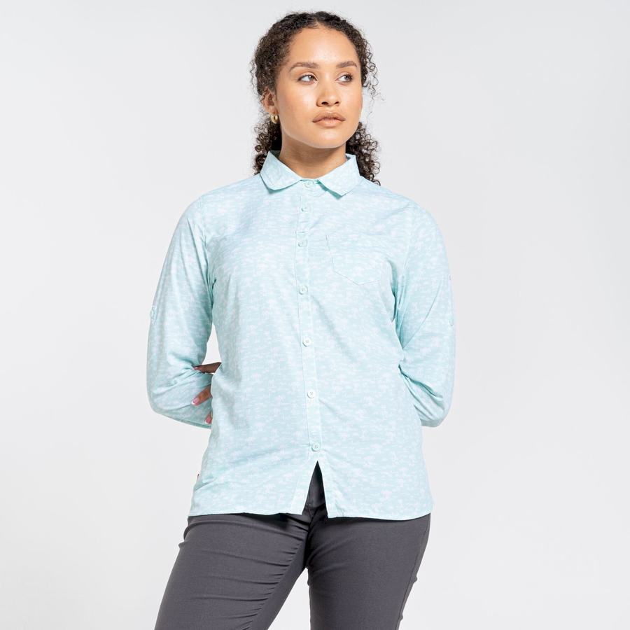 Chemises Craghoppers NosiLife Callo Long Sleeved Vert Femme | CEQ-6958273