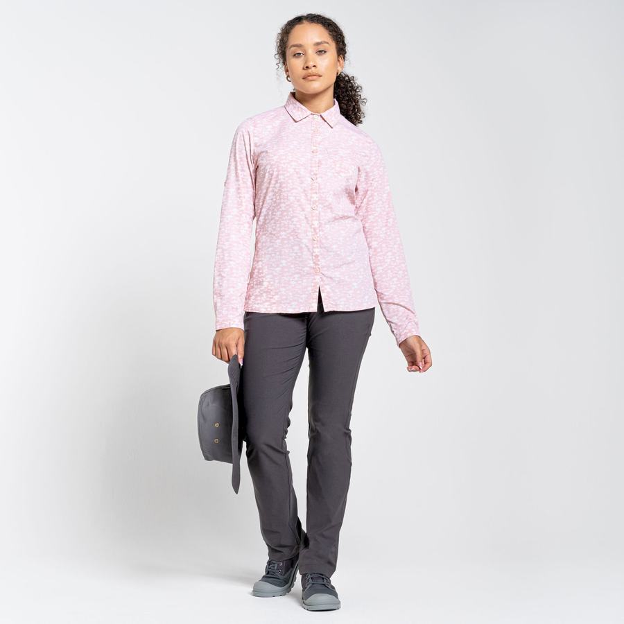 Chemises Craghoppers NosiLife Callo Long Sleeved Rose Femme | KAQ-0795418