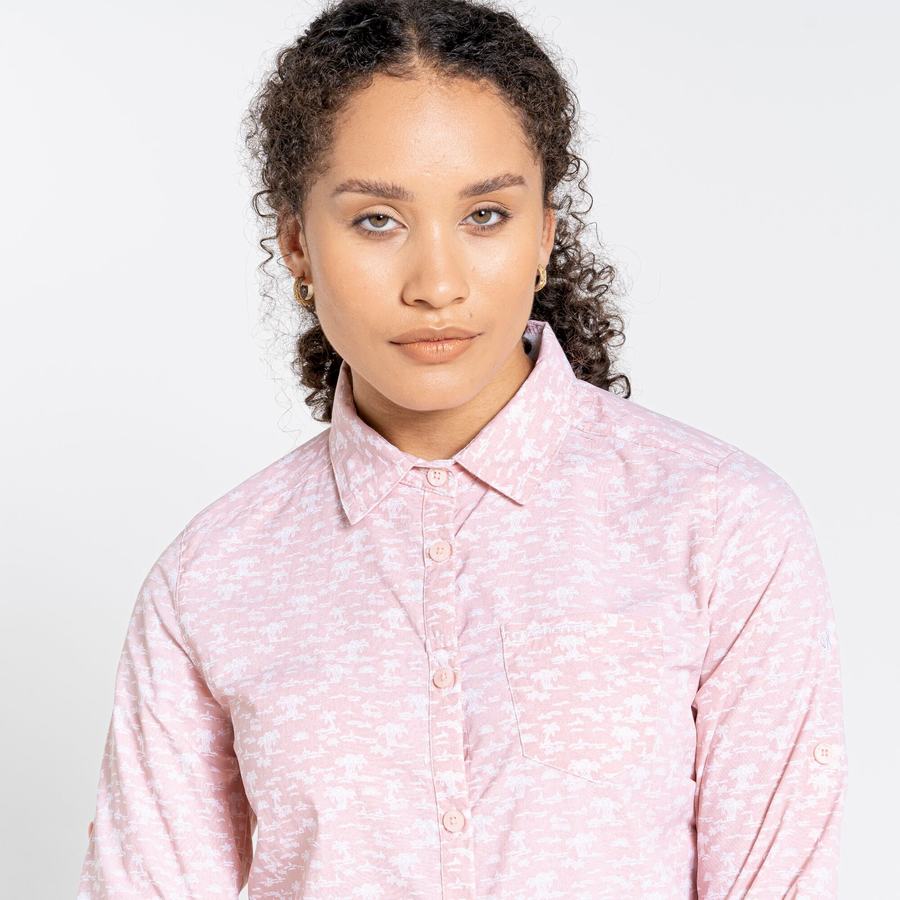 Chemises Craghoppers NosiLife Callo Long Sleeved Rose Femme | KAQ-0795418